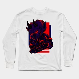 Little Demon Skateboard Purple Red Long Sleeve T-Shirt